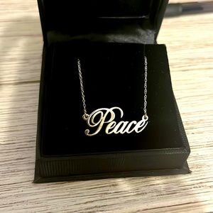 White gold plated Peace necklace
